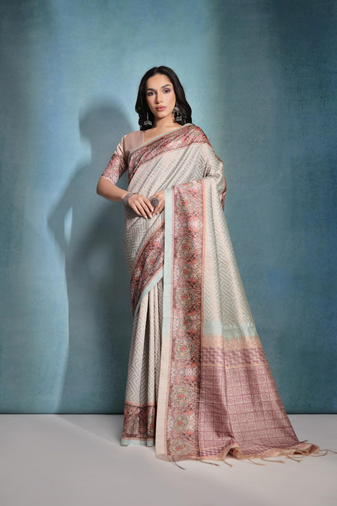 Designer Printed Soft-Silk Saree | Perfect for Weddings and Special Events