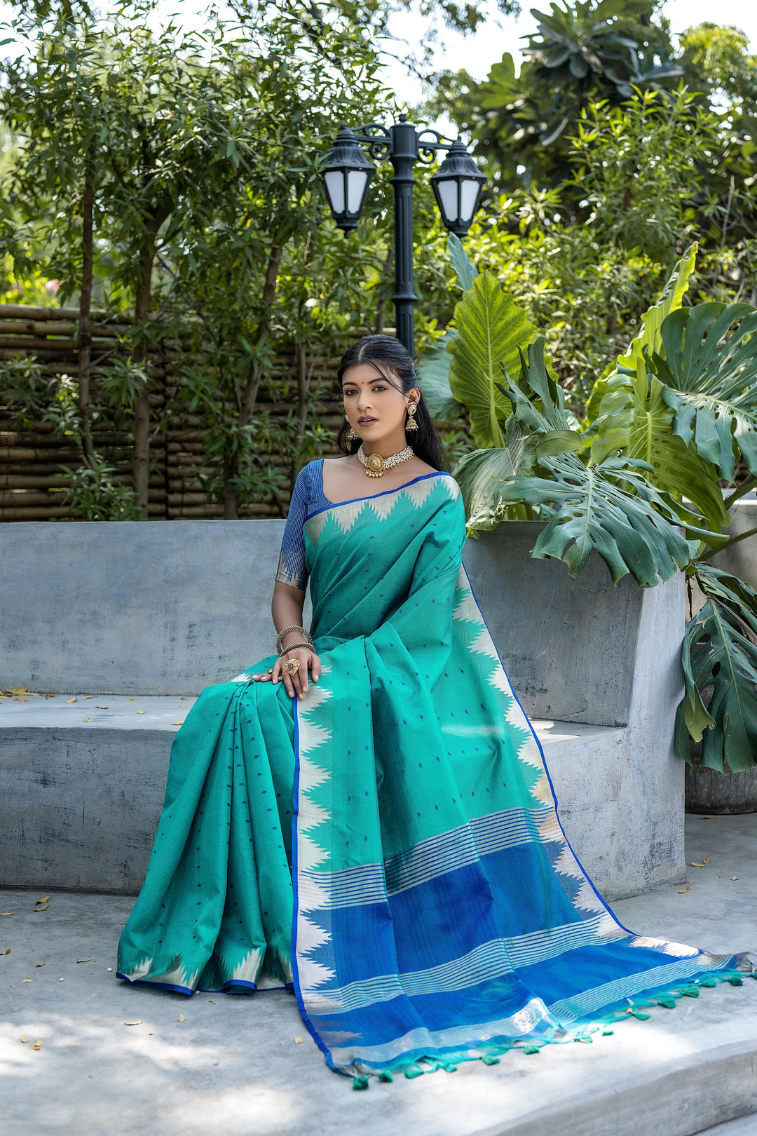 Tussar Silk Saree | Designer Wevon Pyramid Work for Weddings & Festivals