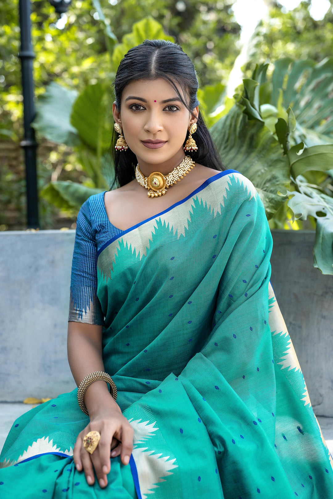 Tussar Silk Saree | Designer Wevon Pyramid Work for Weddings & Festivals