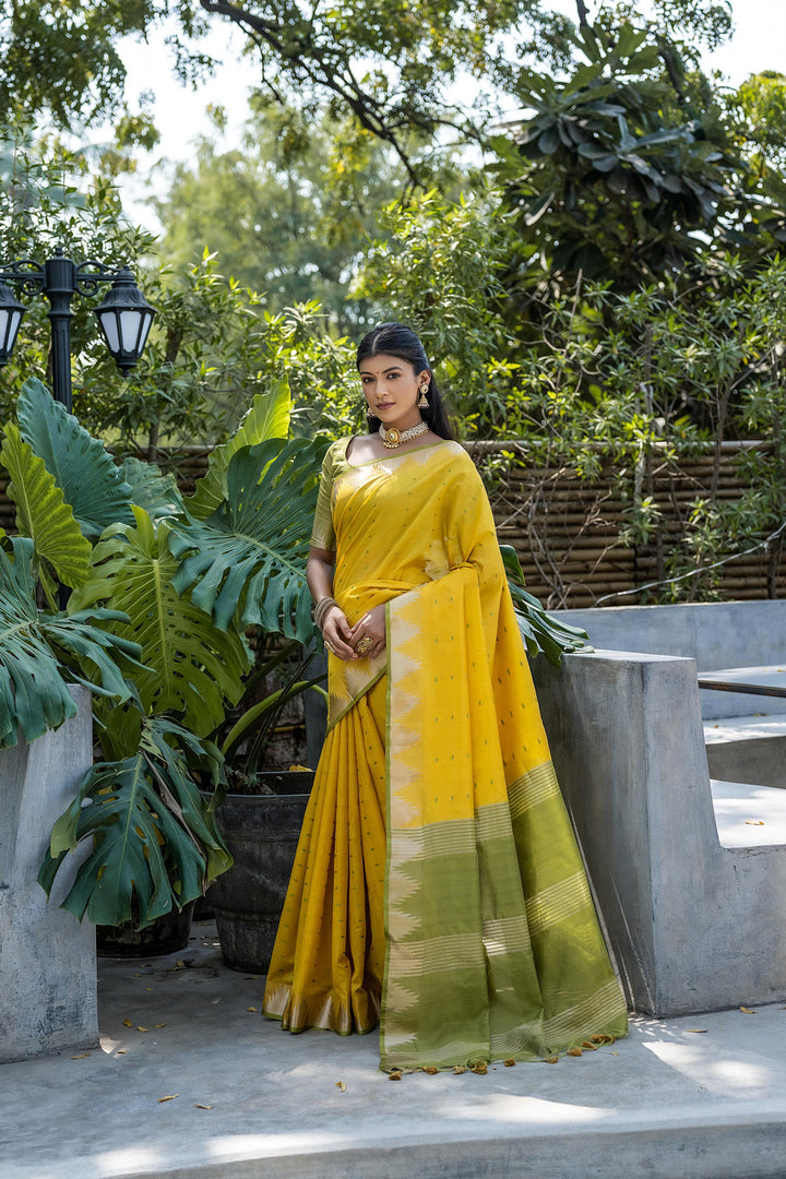 Tussar Silk Saree | Designer Wevon Pyramid Work for Weddings & Festivals