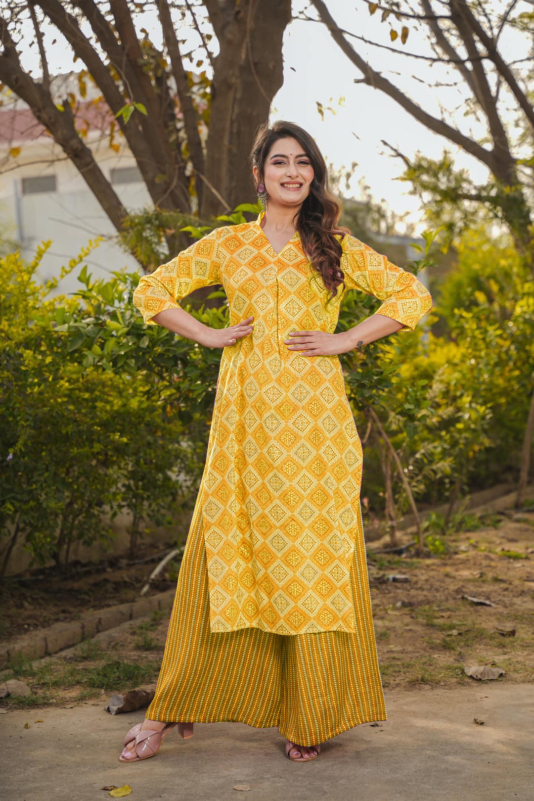 Stylish Rayon Palazzo Suit Set | Designer Digital Printed