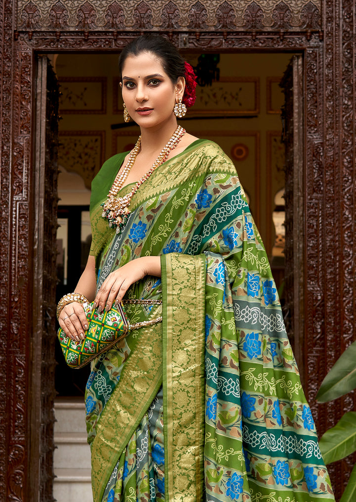 Designer Velvet Tussar Silk Saree | Floral & Foil Printed for Weddings