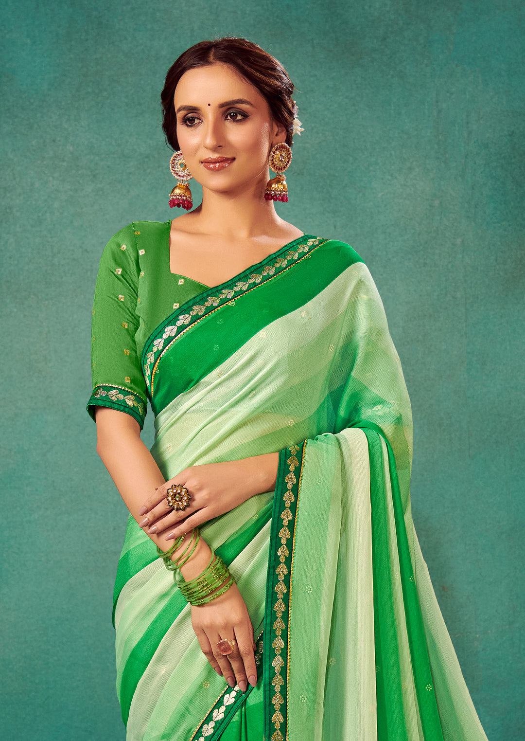 Chiffon Saree with Art-Silk Blouse | Peddling Polka-Dots for Weddings