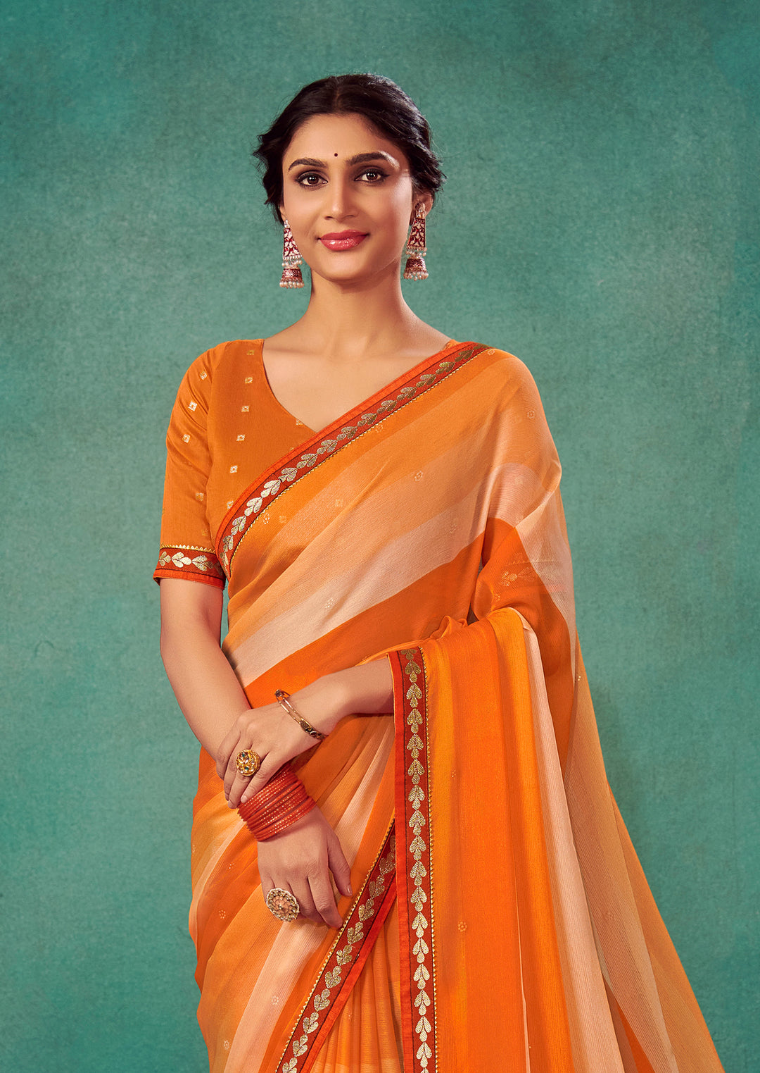 Chiffon Saree with Art-Silk Blouse | Peddling Polka-Dots for Weddings