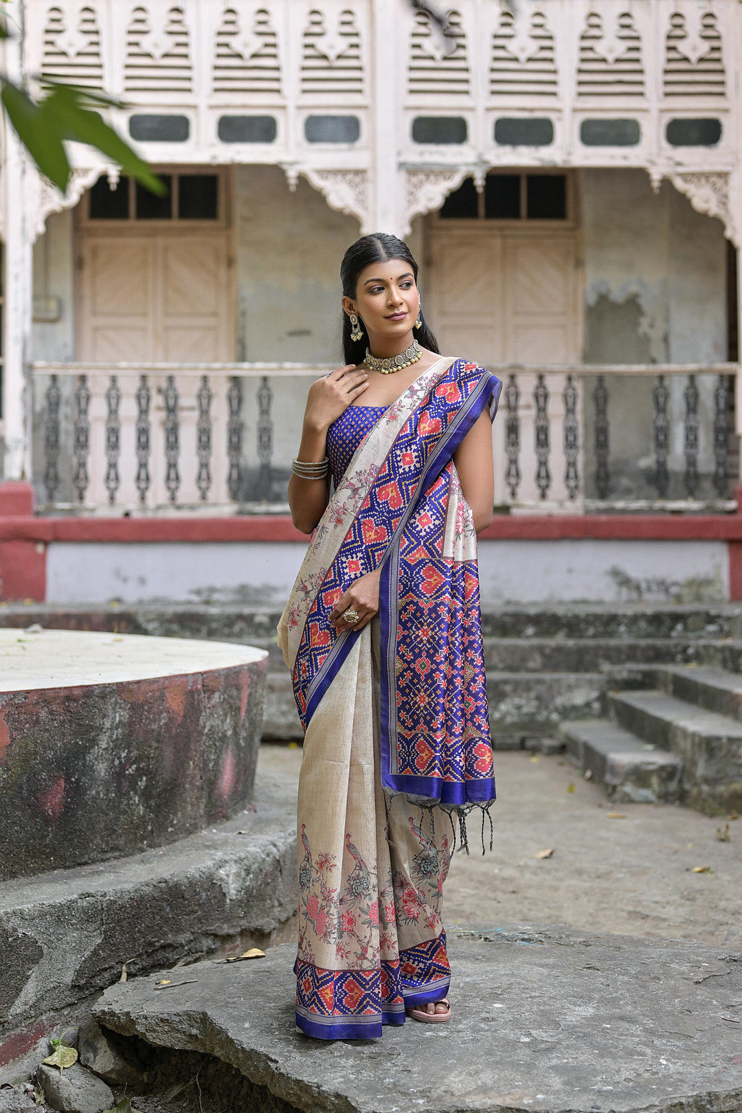 Designer Tussar Silk Saree with Woven Border | Perfect for Weddings & Festivals