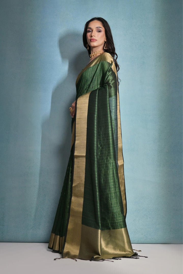 Raw-Silk Saree | Woven Jari Designer | Ideal for Weddings & Festivals