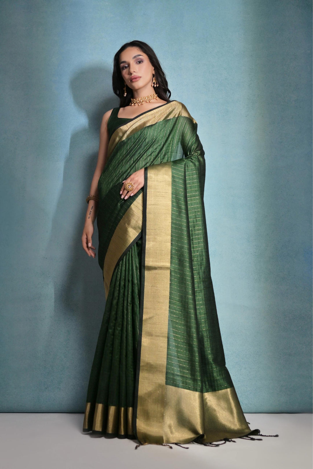 Raw-Silk Saree | Woven Jari Designer | Ideal for Weddings & Festivals