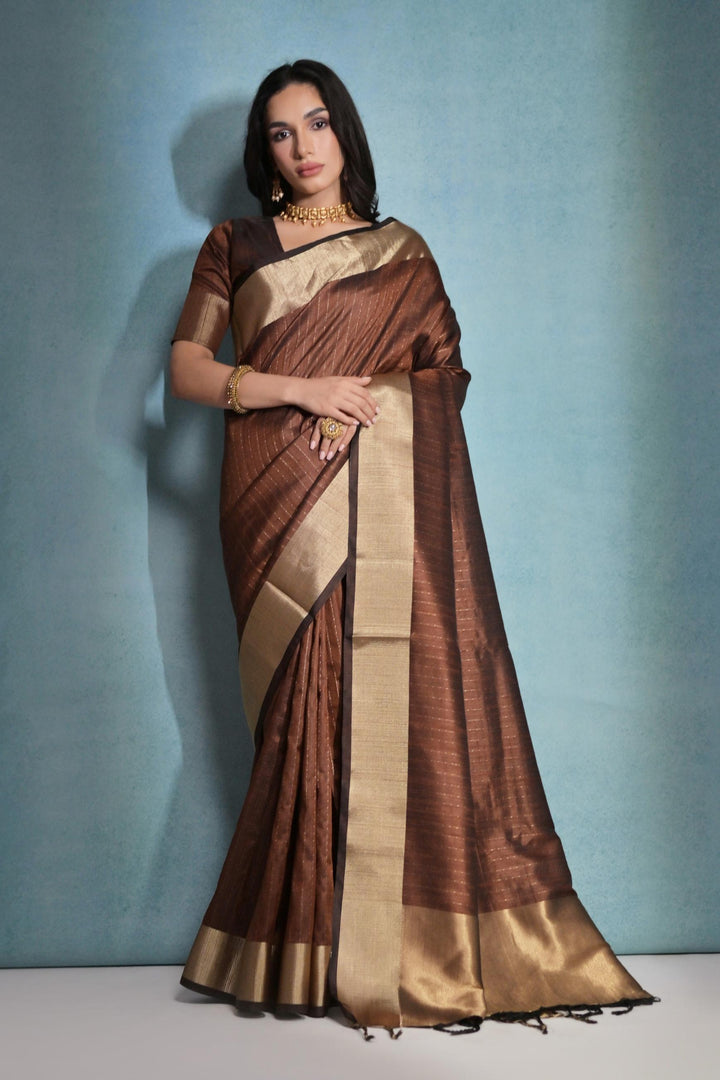 Raw-Silk Saree | Woven Jari Designer | Ideal for Weddings & Festivals