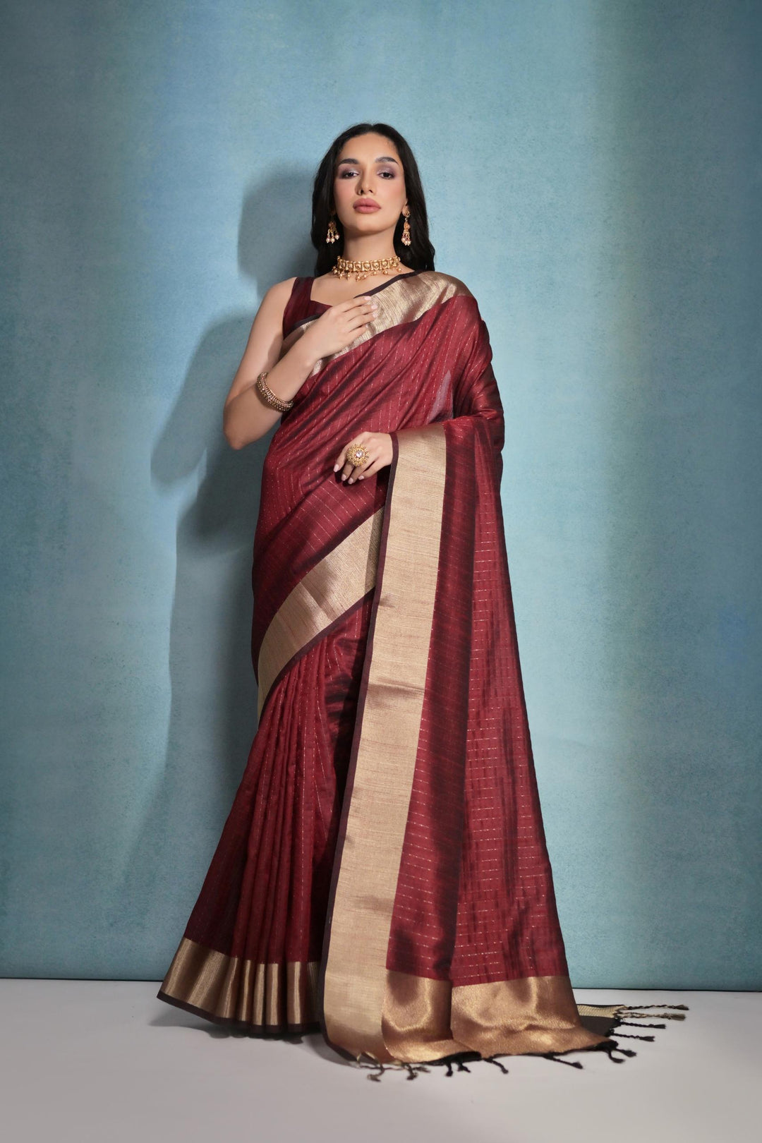 Raw-Silk Saree | Woven Jari Designer | Ideal for Weddings & Festivals