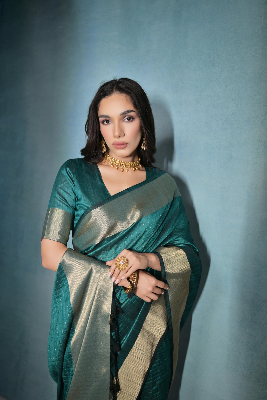 Raw-Silk Saree | Woven Jari Designer | Ideal for Weddings & Festivals