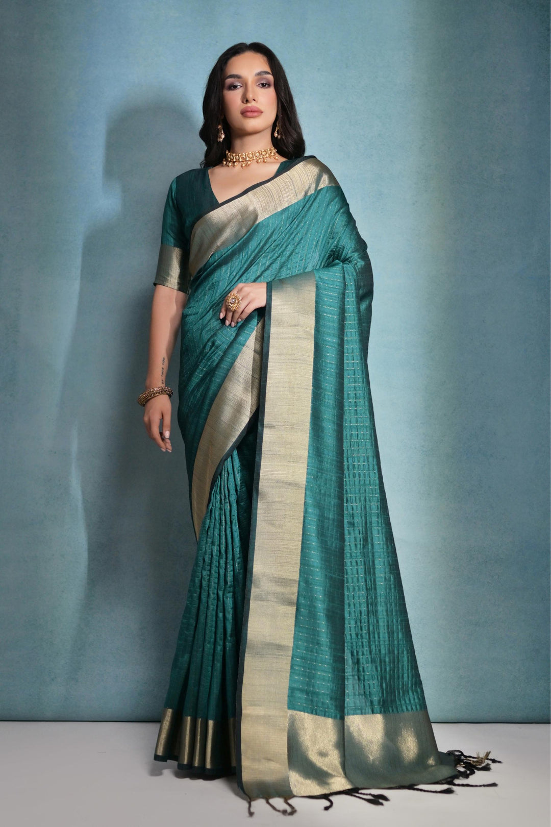 Raw-Silk Saree | Woven Jari Designer | Ideal for Weddings & Festivals