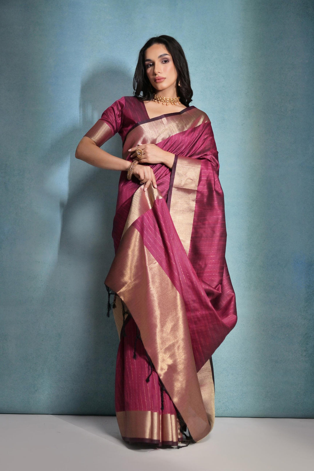 Raw-Silk Saree | Woven Jari Designer | Ideal for Weddings & Festivals