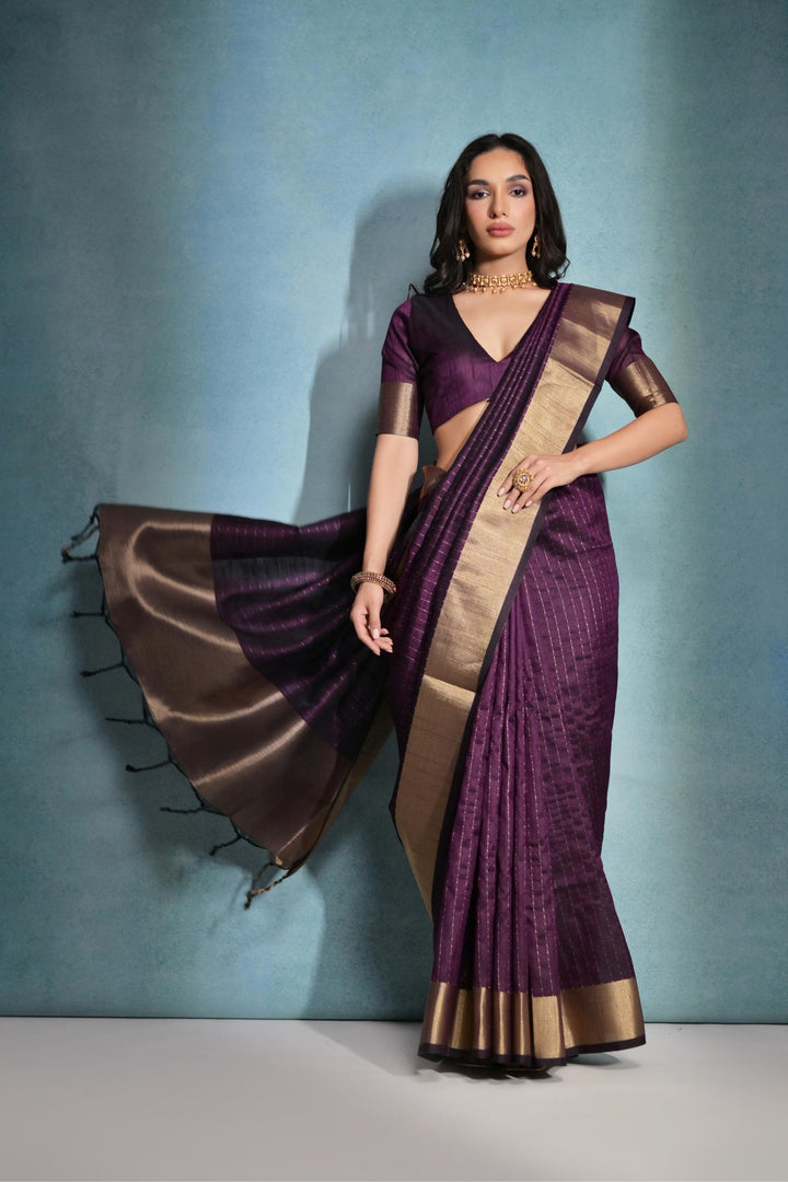 Raw-Silk Saree | Woven Jari Designer | Ideal for Weddings & Festivals