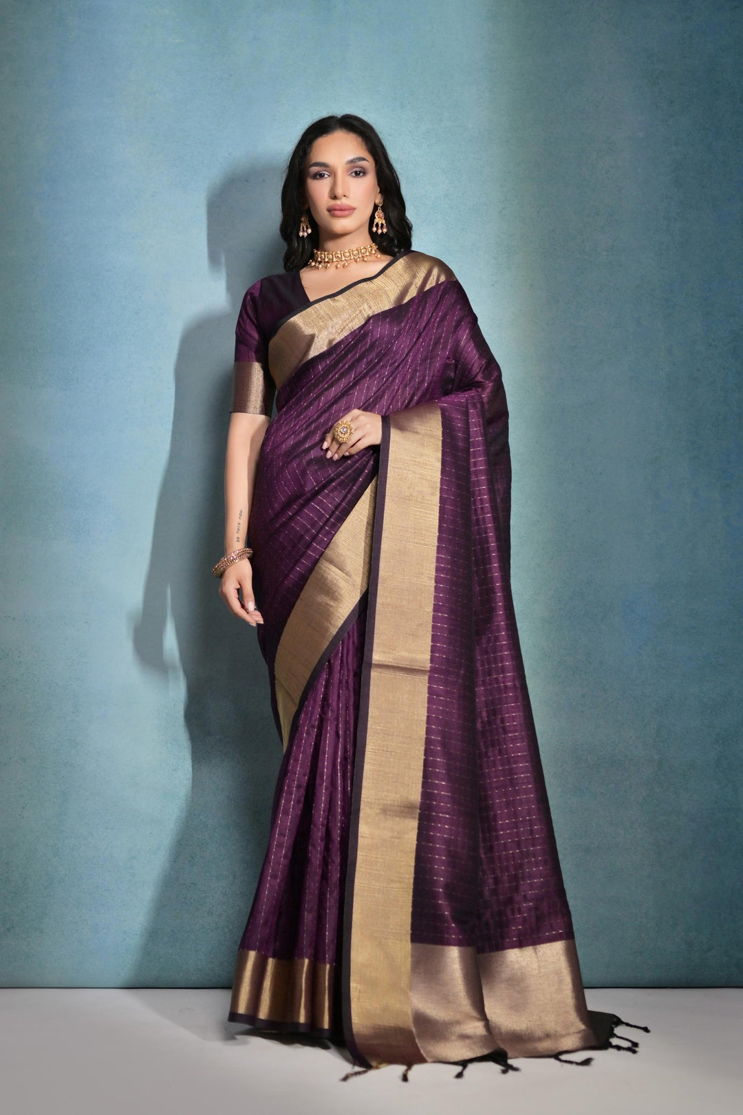 Raw-Silk Saree | Woven Jari Designer | Ideal for Weddings & Festivals