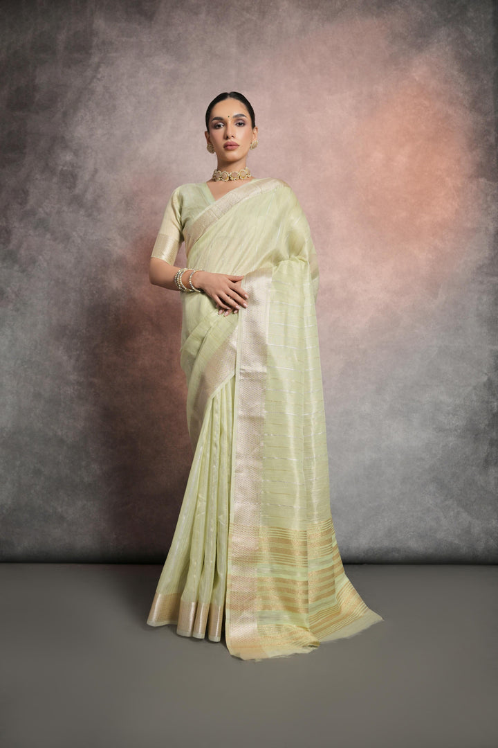 Luxury Resham-Silk Saree | Elegant Woven-Jari Designer for Weddings