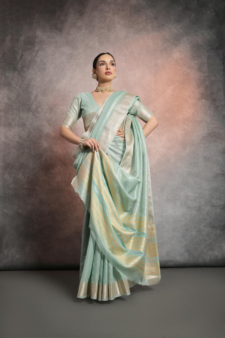 Luxury Resham-Silk Saree | Elegant Woven-Jari Designer for Weddings