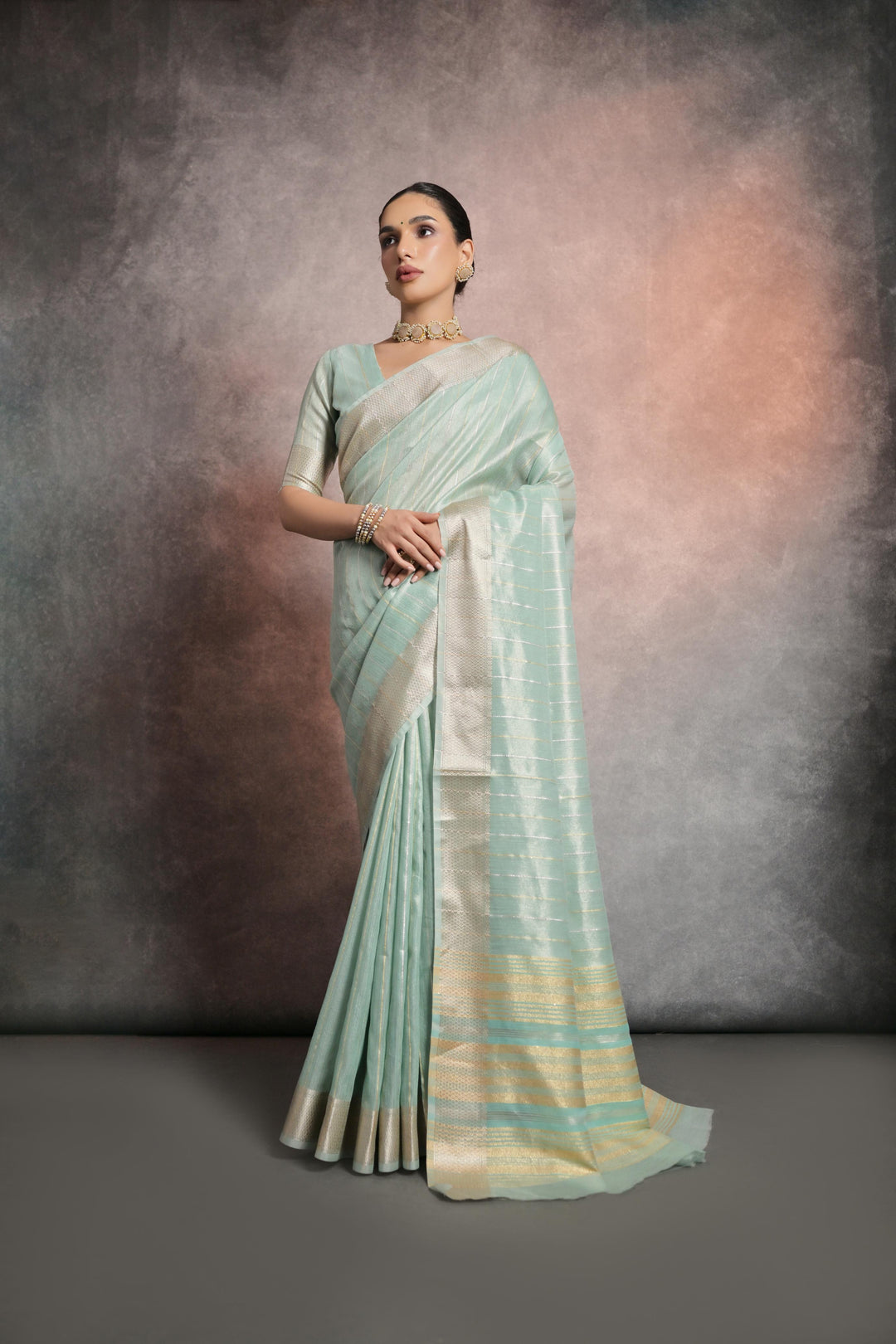 Luxury Resham-Silk Saree | Elegant Woven-Jari Designer for Weddings