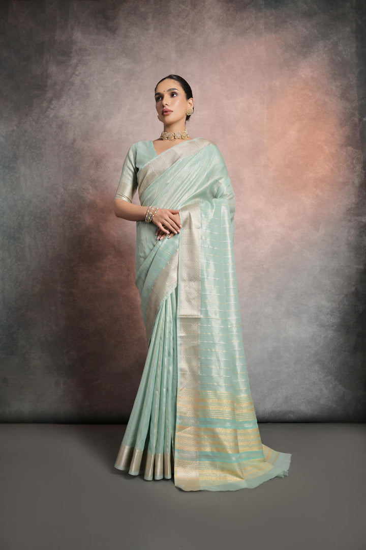 Luxury Resham-Silk Saree | Elegant Woven-Jari Designer for Weddings