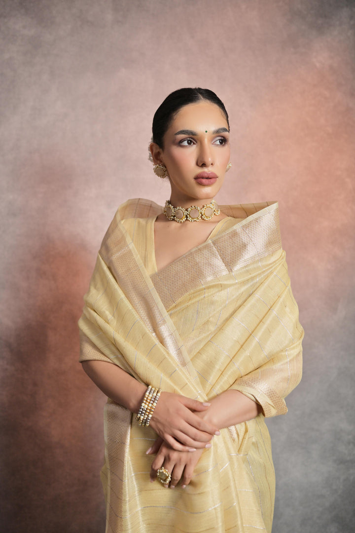 Luxury Resham-Silk Saree | Elegant Woven-Jari Designer for Weddings