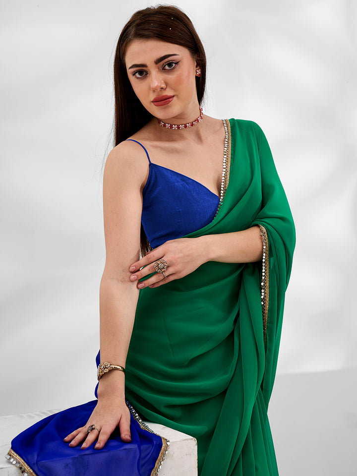 Designer Georgette Saree for Weddings | Art-Silk Blouse | Party Ready