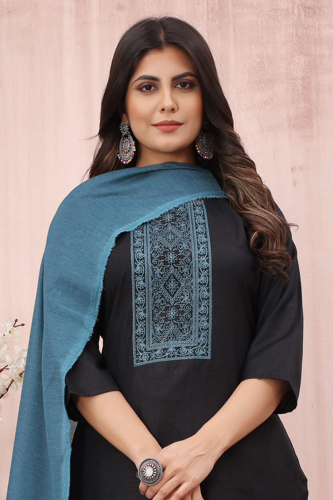 Designer Embroidery Work Readymade Suits | Elegant Cotton Slub & Cotton Mal Set