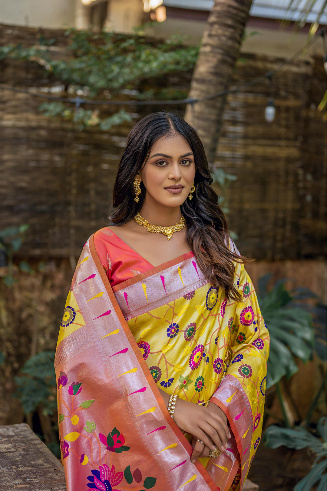 Banarasi Silk Party Wear Saree | Wevon Paithani Meenakari Jacquard Design