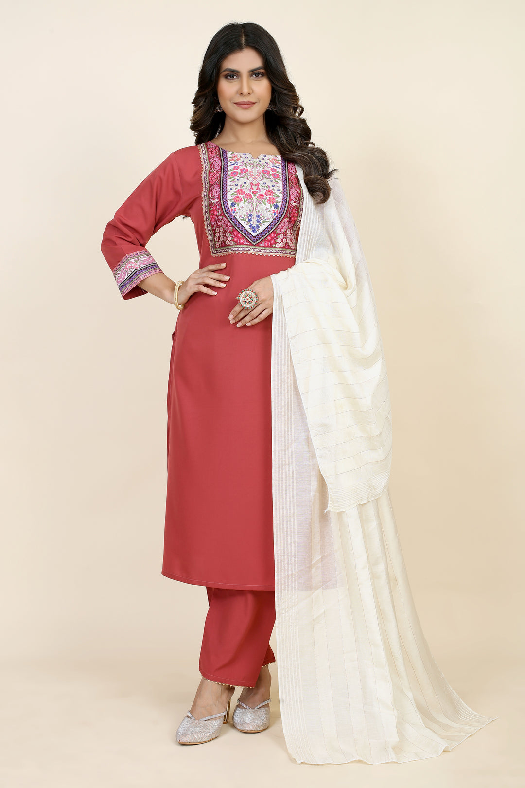 Designer Digital Printed Readymade Suit | Attractive Crepe Top & Bottom