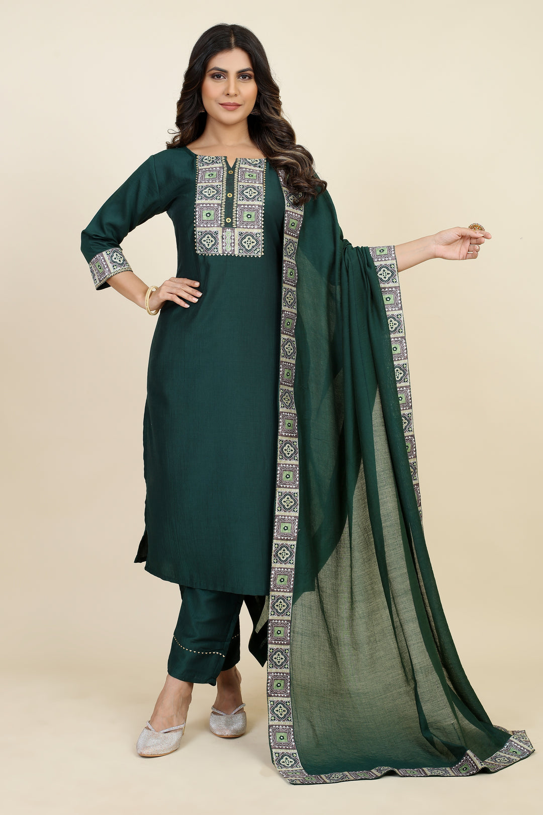 Designer Printed Chinon Silk Readymade Suits | Stylish and Comfortable