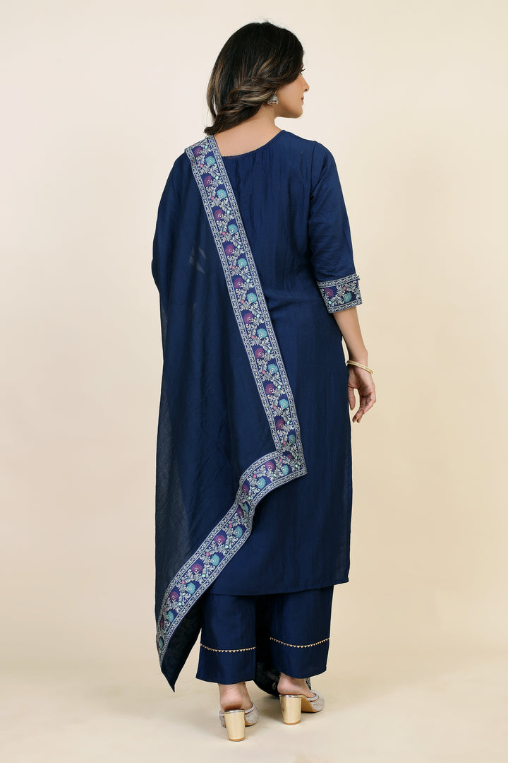 Designer Printed Readymade Suit | Chinon Silk Top & Bottom Set