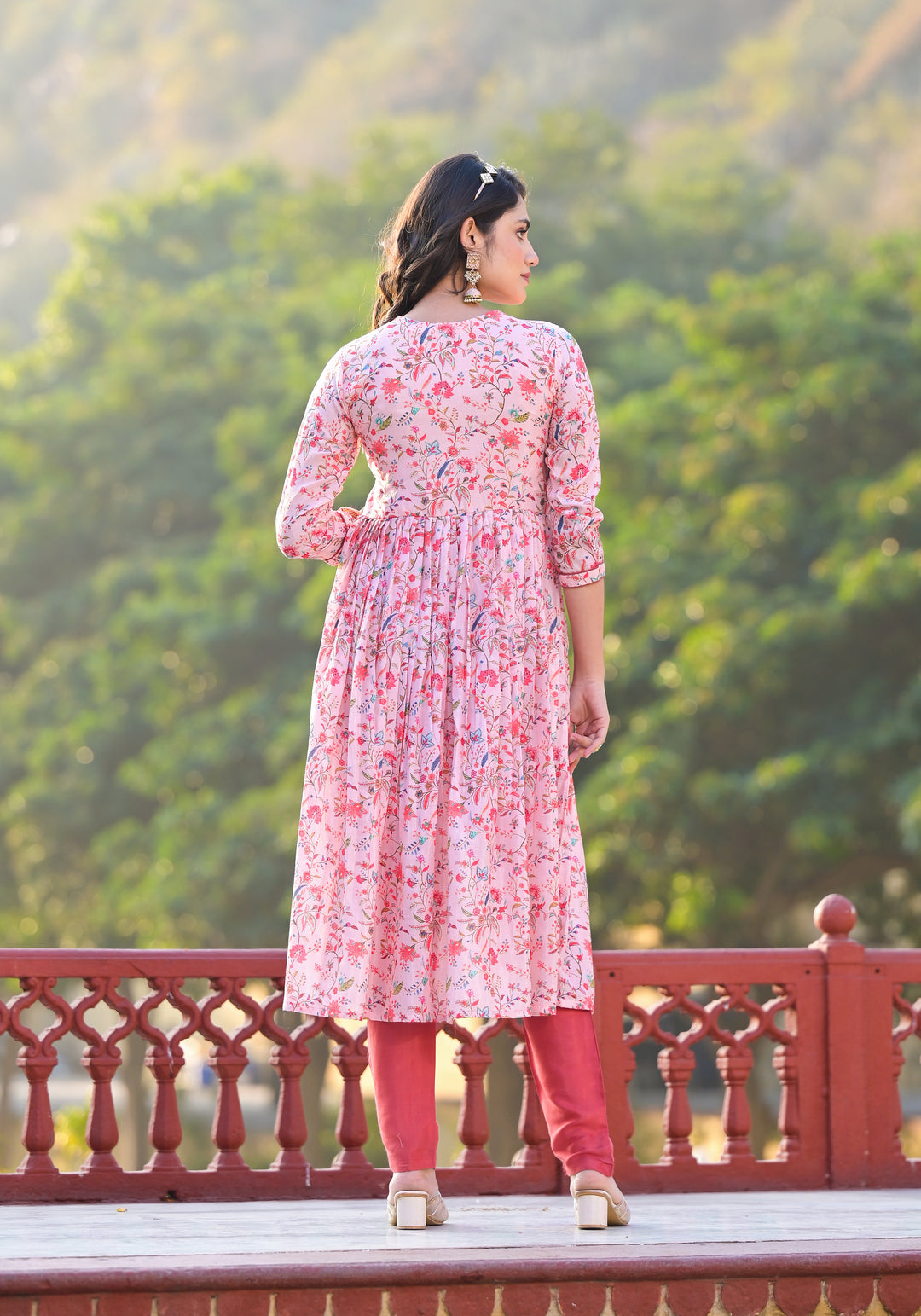 Designer Digital Printed Suit | Rubi Silk Top with Santoon Bottom