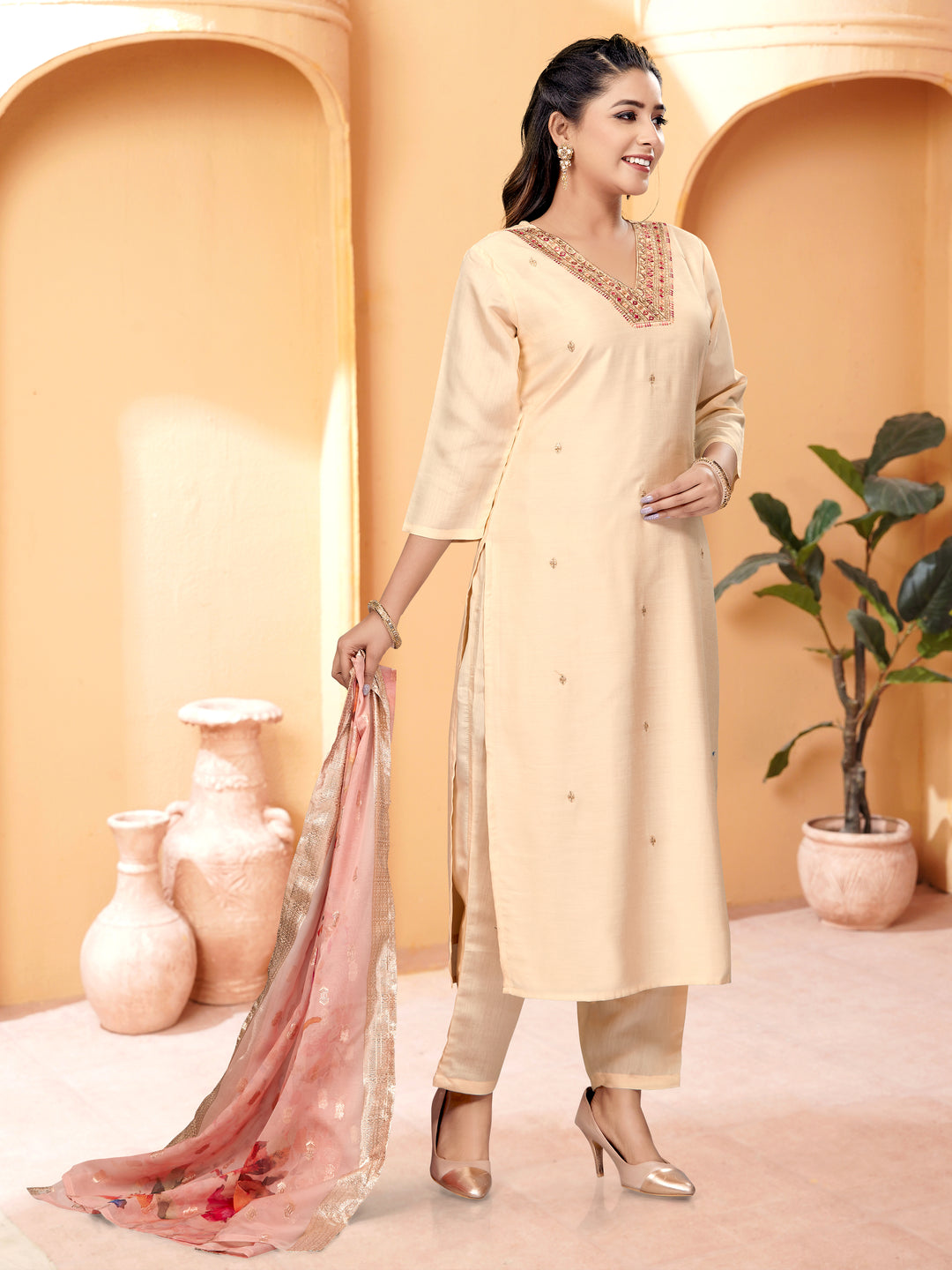 Stylish Kurti Set for Women | Calf-Length Top with Matching Bottoms