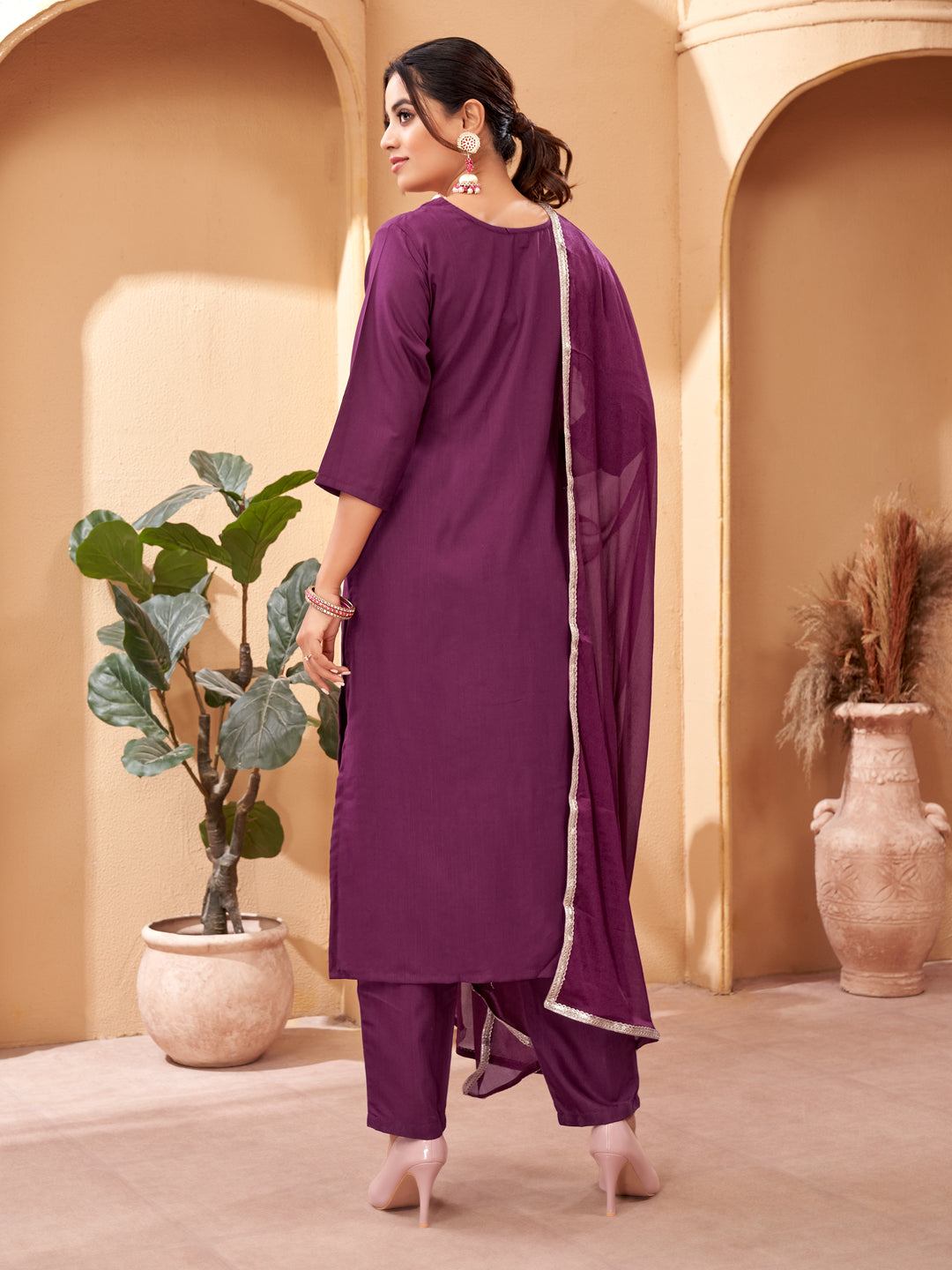 Designer Embroidered Kurti Set | Calf-Length Top & Stylish Sleeves