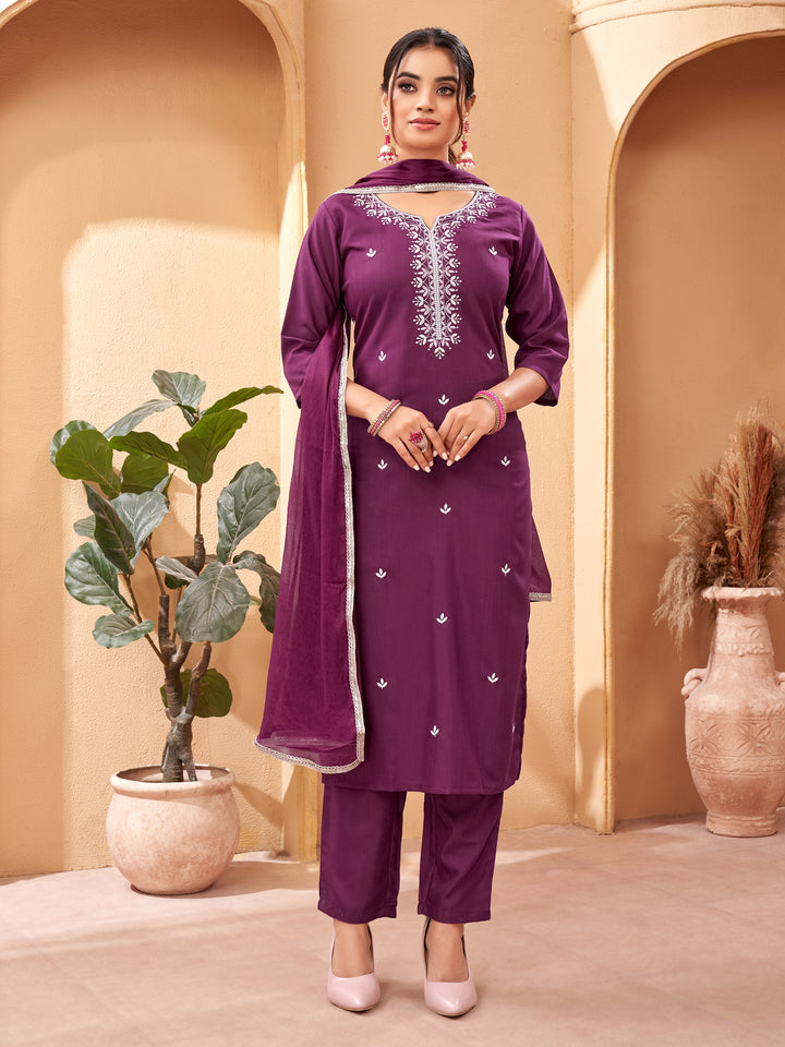 Designer Embroidered Kurti Set | Calf-Length Top & Stylish Sleeves