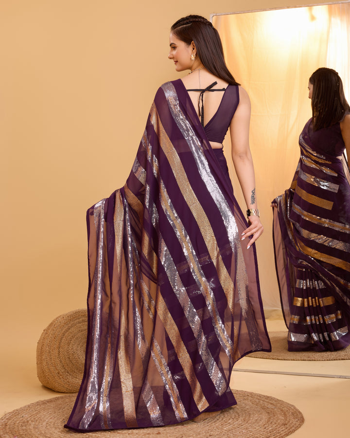 Designer Georgette Saree with Sequince Embroidery | Perfect for Weddings & Events