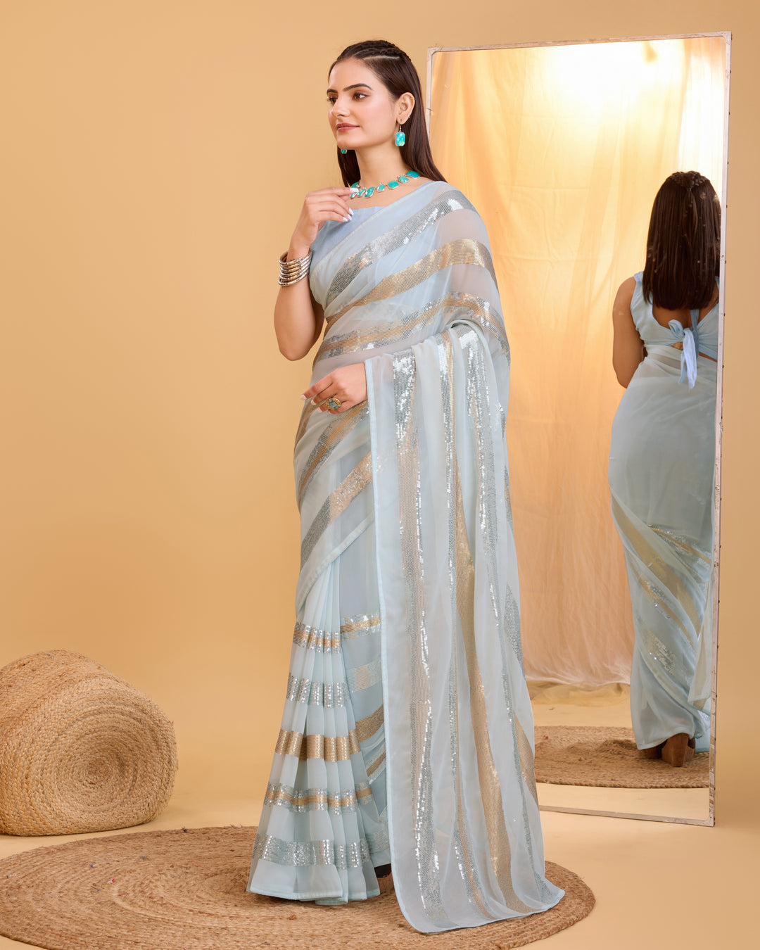 Designer Georgette Saree with Sequince Embroidery | Perfect for Weddings & Events