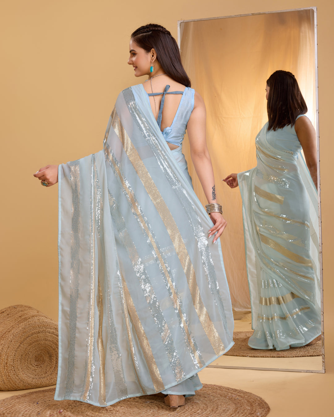 Designer Georgette Saree with Sequince Embroidery | Perfect for Weddings & Events