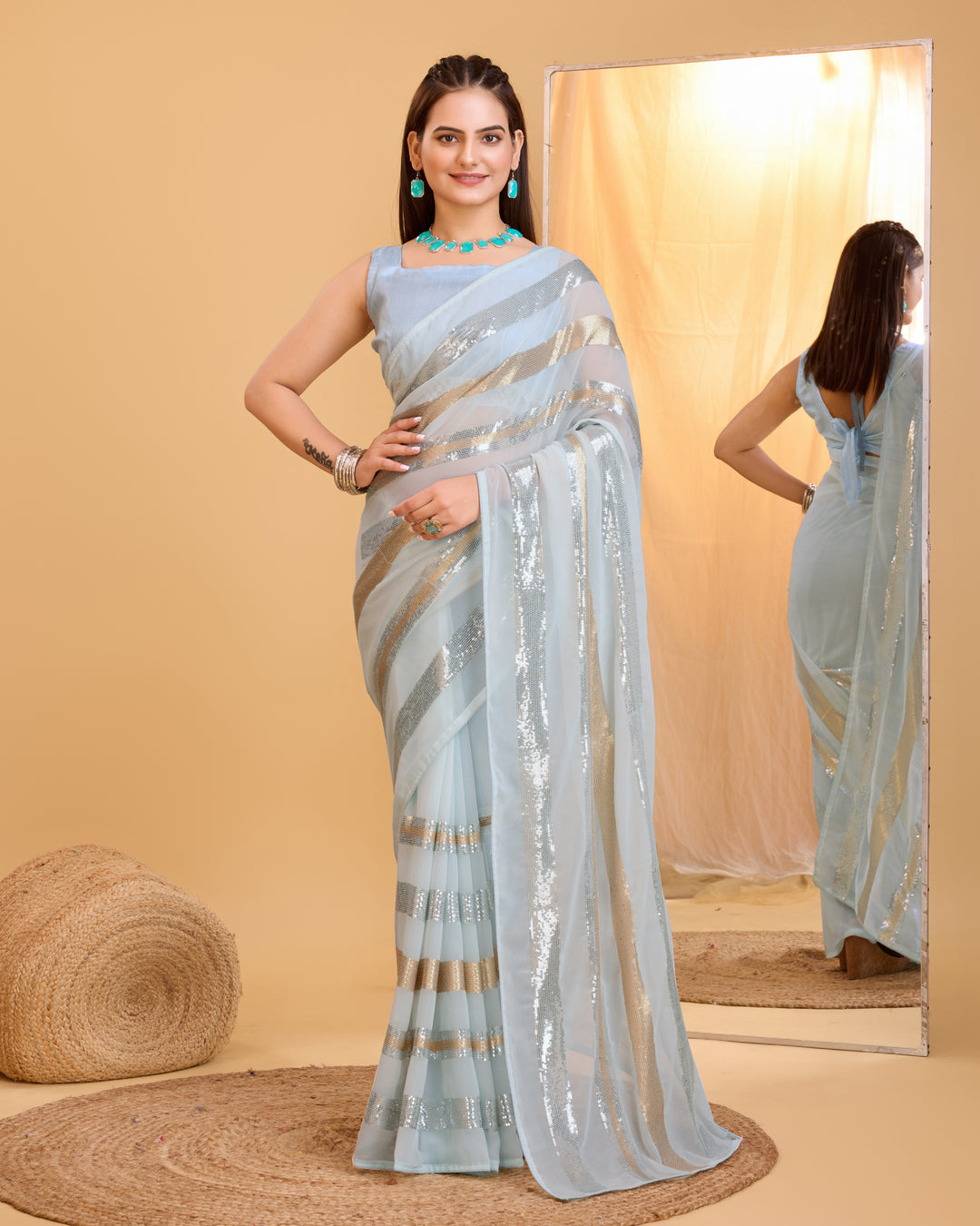 Designer Georgette Saree with Sequince Embroidery | Perfect for Weddings & Events