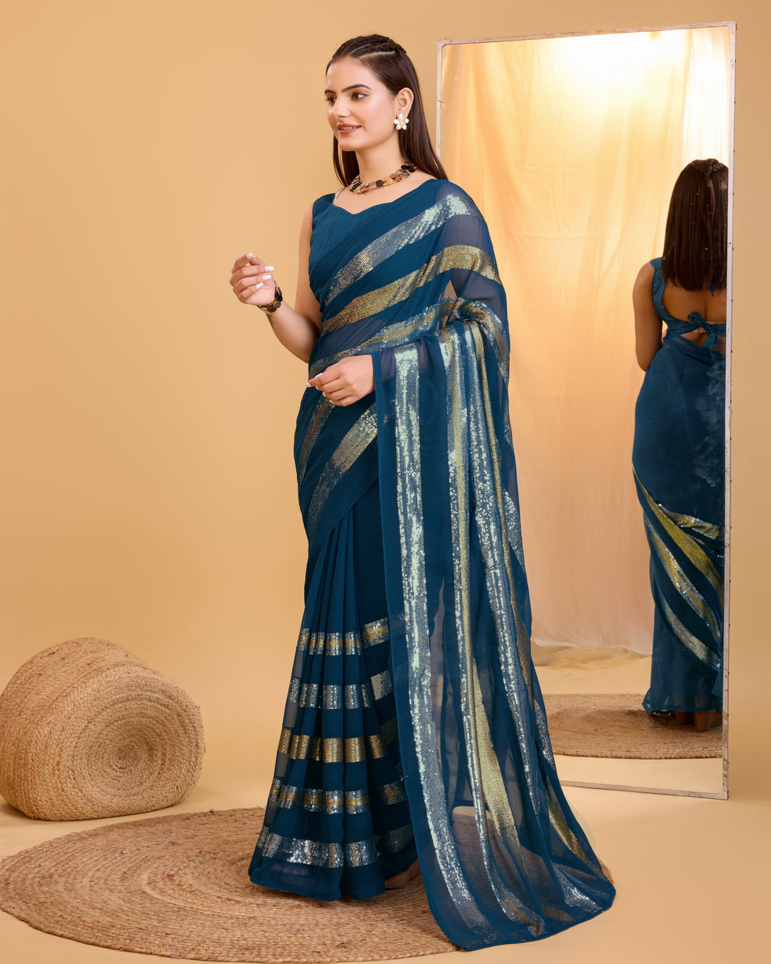 Designer Georgette Saree with Sequince Embroidery | Perfect for Weddings & Events