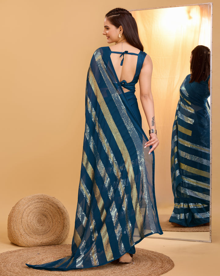 Designer Georgette Saree with Sequince Embroidery | Perfect for Weddings & Events