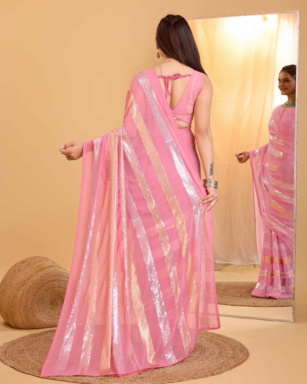 Designer Georgette Saree with Sequince Embroidery | Perfect for Weddings & Events