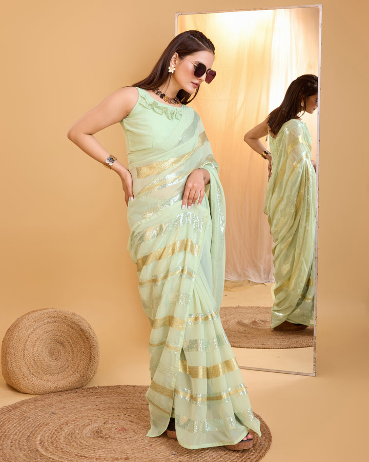 Designer Georgette Saree with Sequince Embroidery | Perfect for Weddings & Events