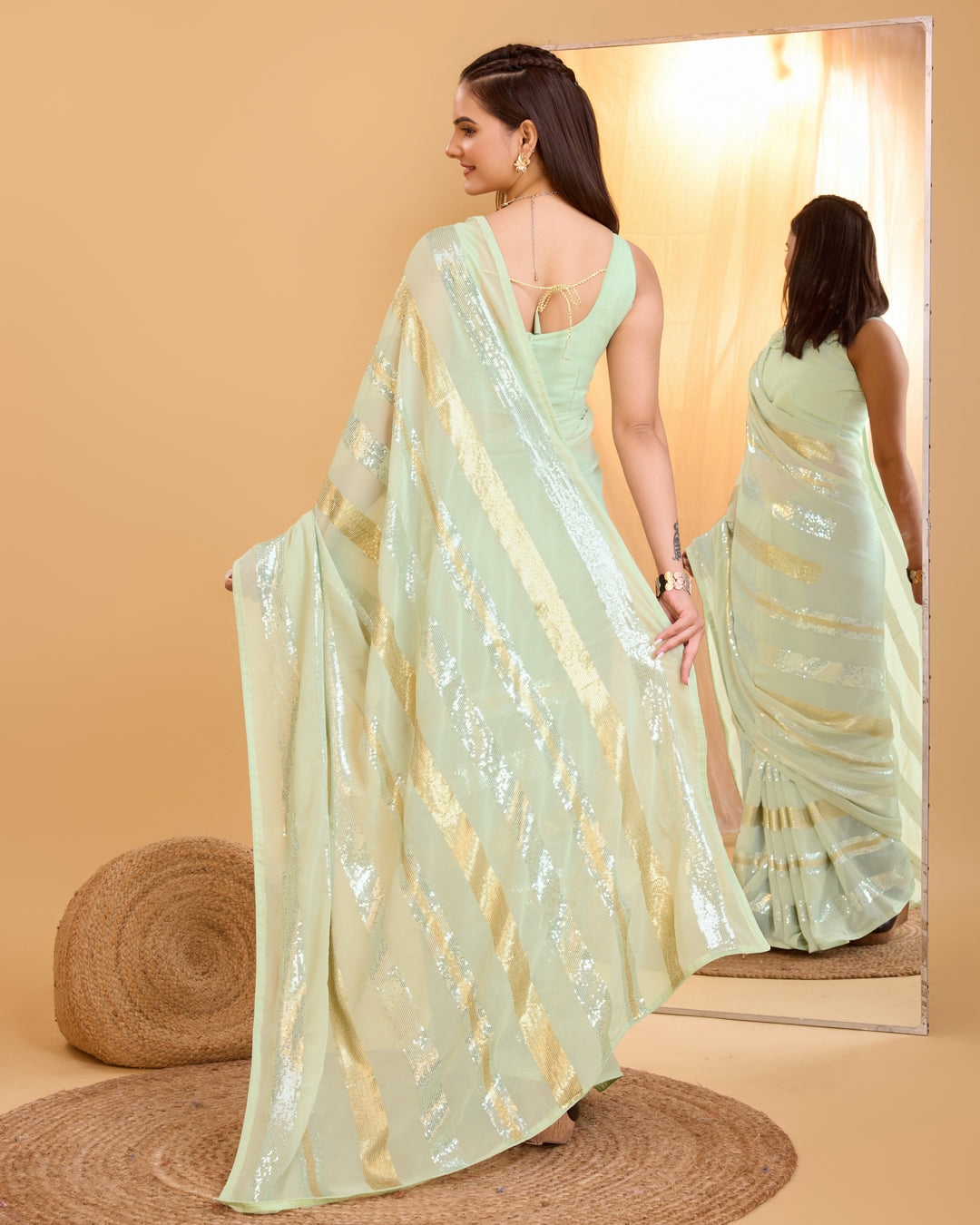 Designer Georgette Saree with Sequince Embroidery | Perfect for Weddings & Events