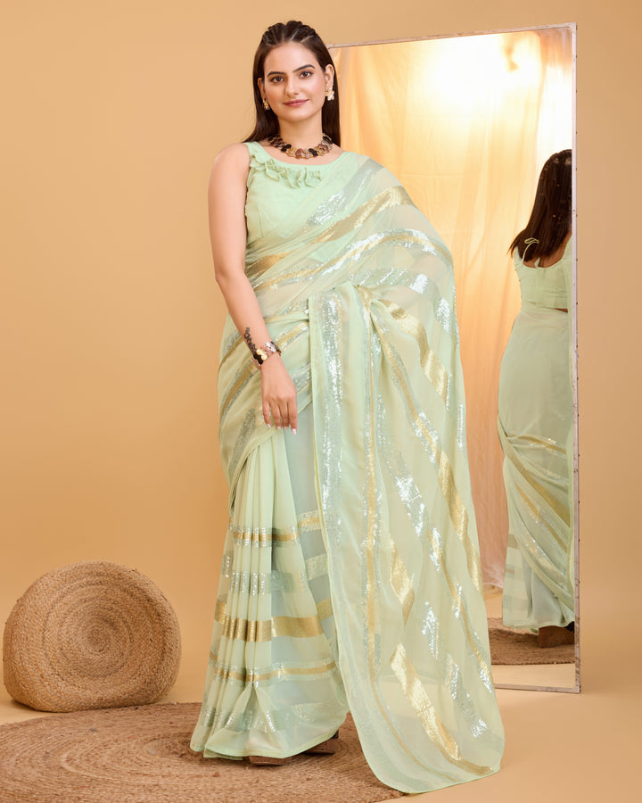 Designer Georgette Saree with Sequince Embroidery | Perfect for Weddings & Events