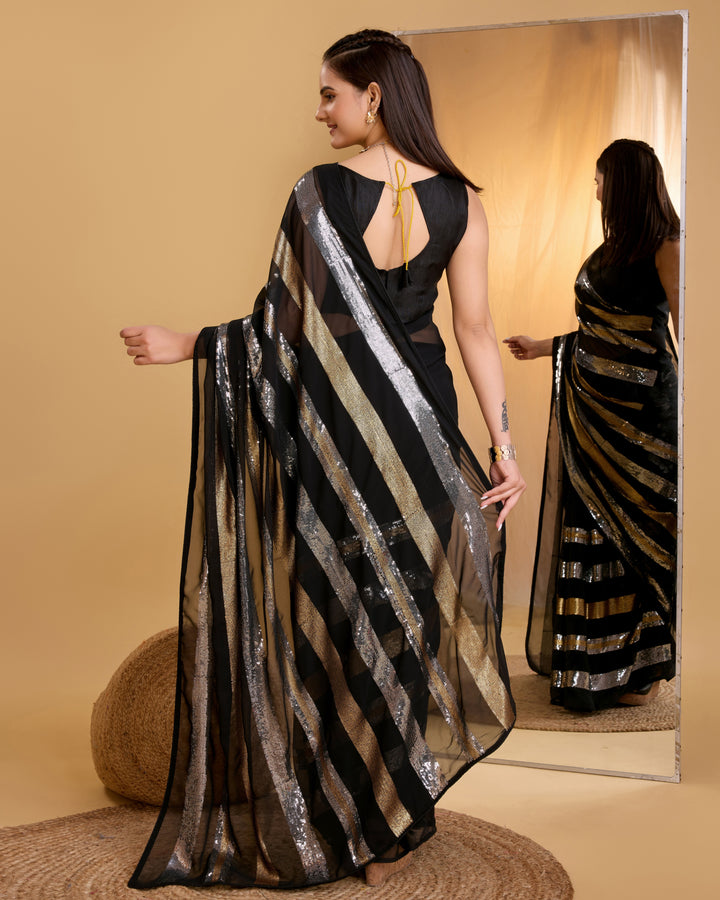 Designer Georgette Saree with Sequince Embroidery | Perfect for Weddings & Events