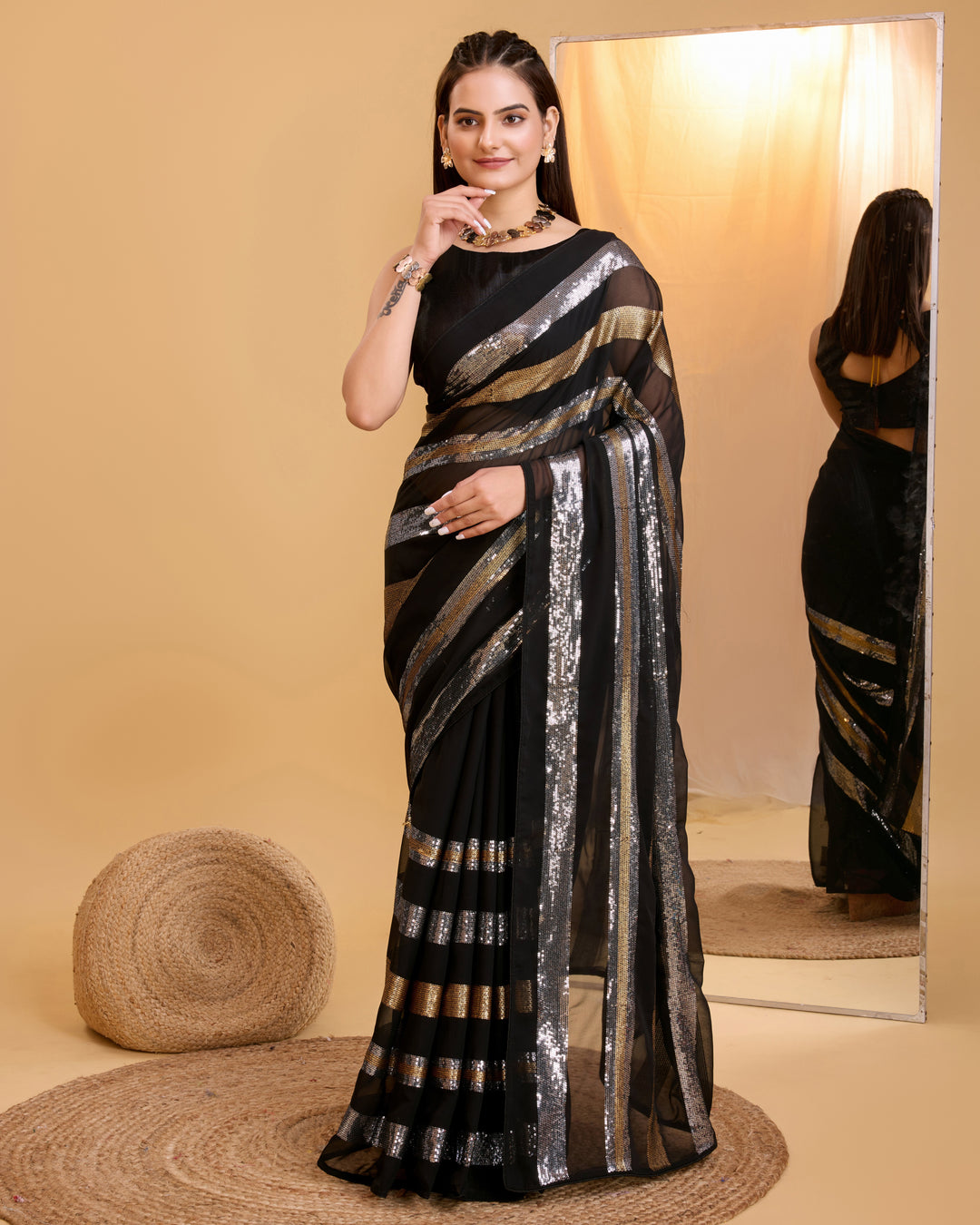 Designer Georgette Saree with Sequince Embroidery | Perfect for Weddings & Events