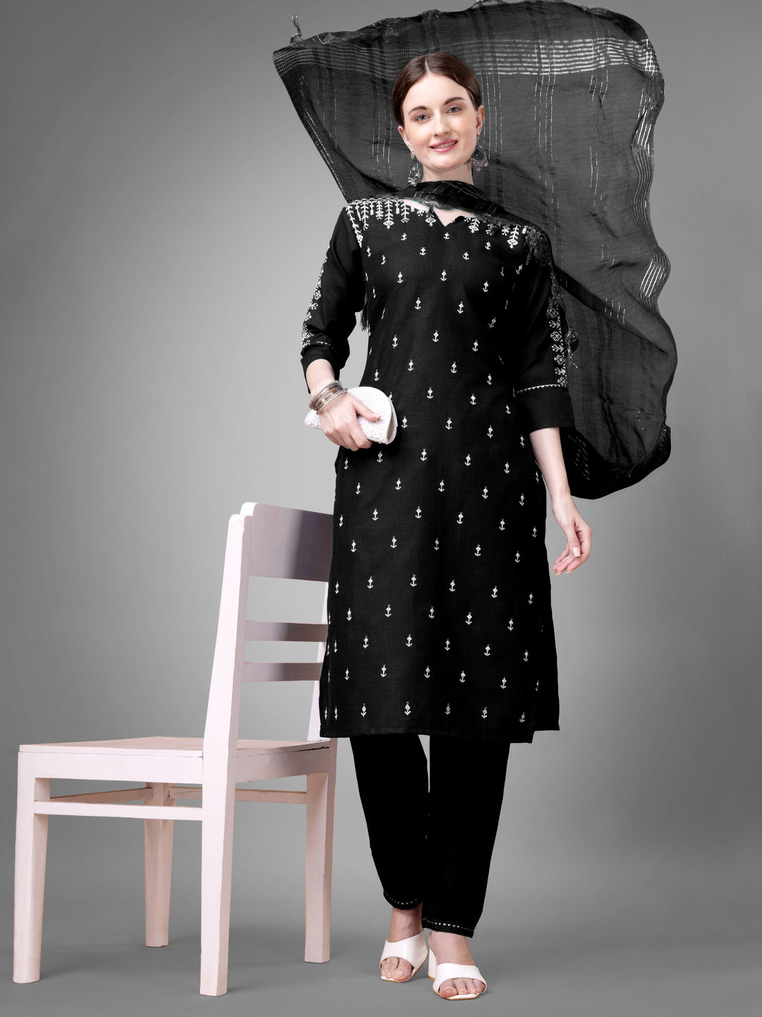 Classic Kurti Set for Women | Printed & Embroidered Elegance