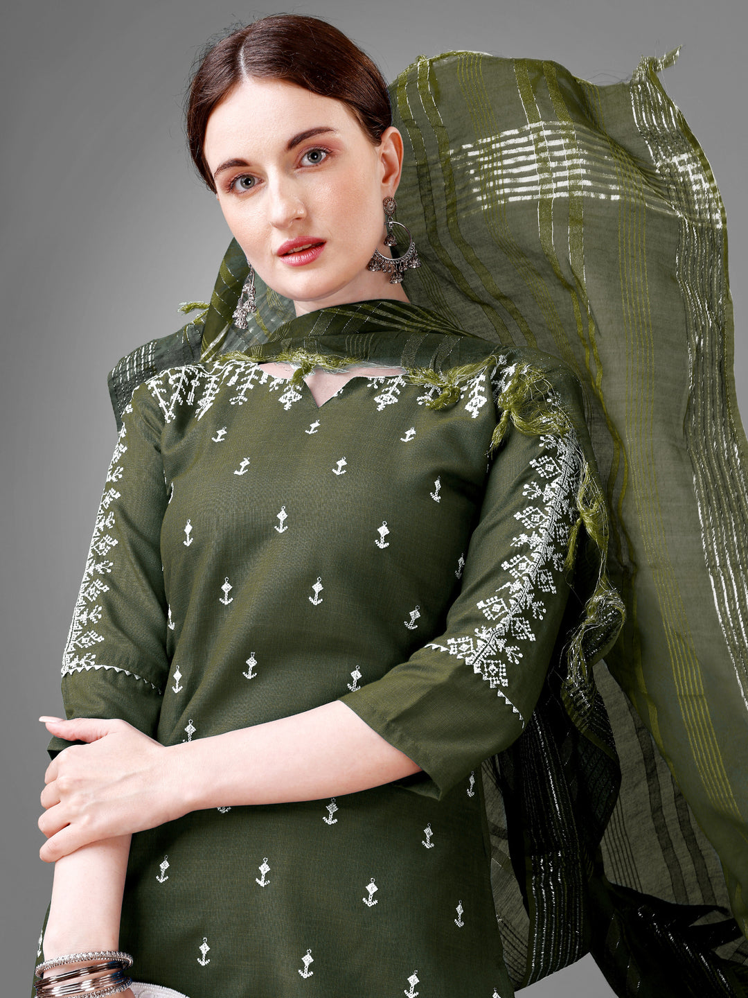 Classic Kurti Set for Women | Printed & Embroidered Elegance