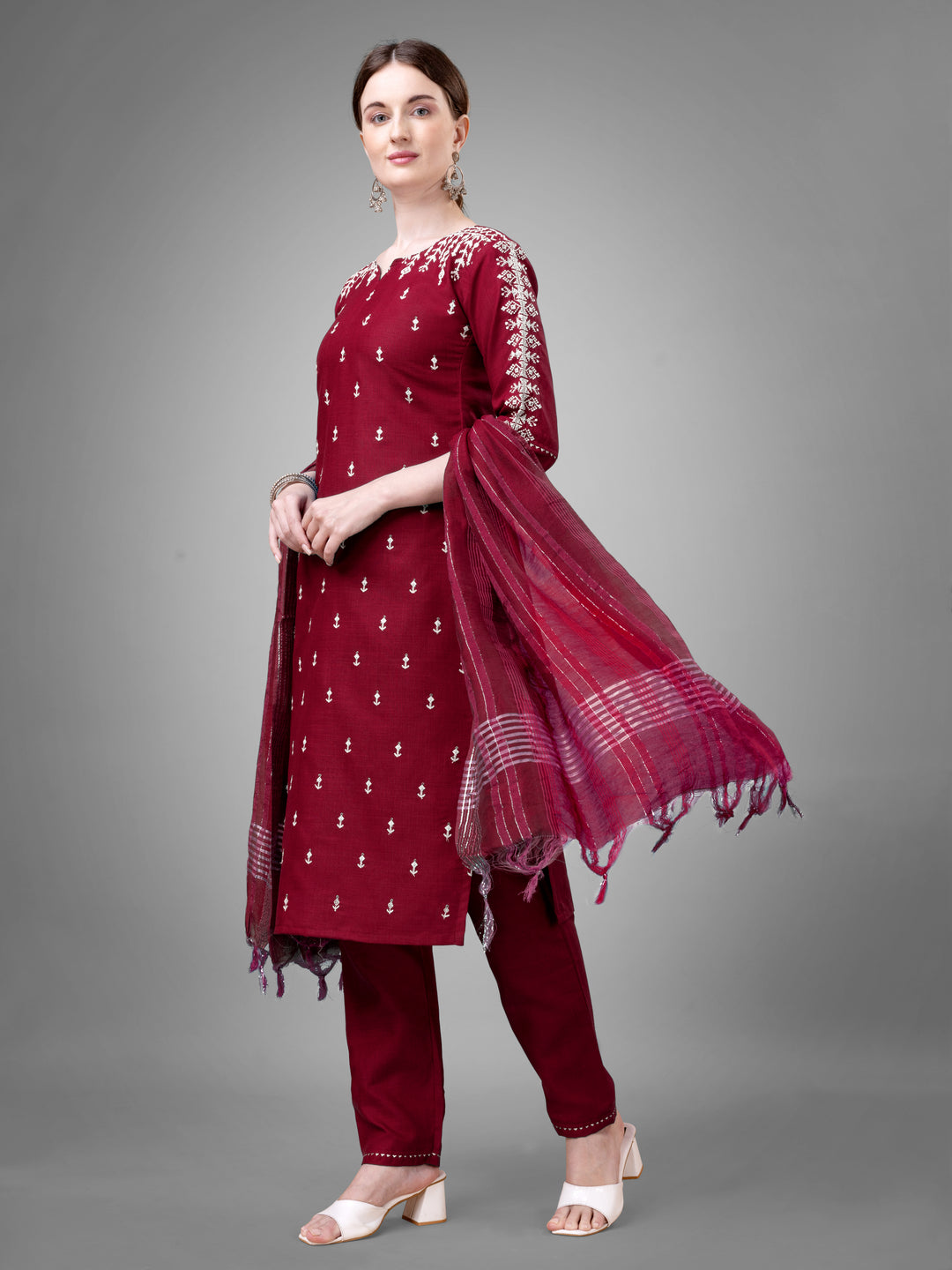 Classic Kurti Set for Women | Printed & Embroidered Elegance