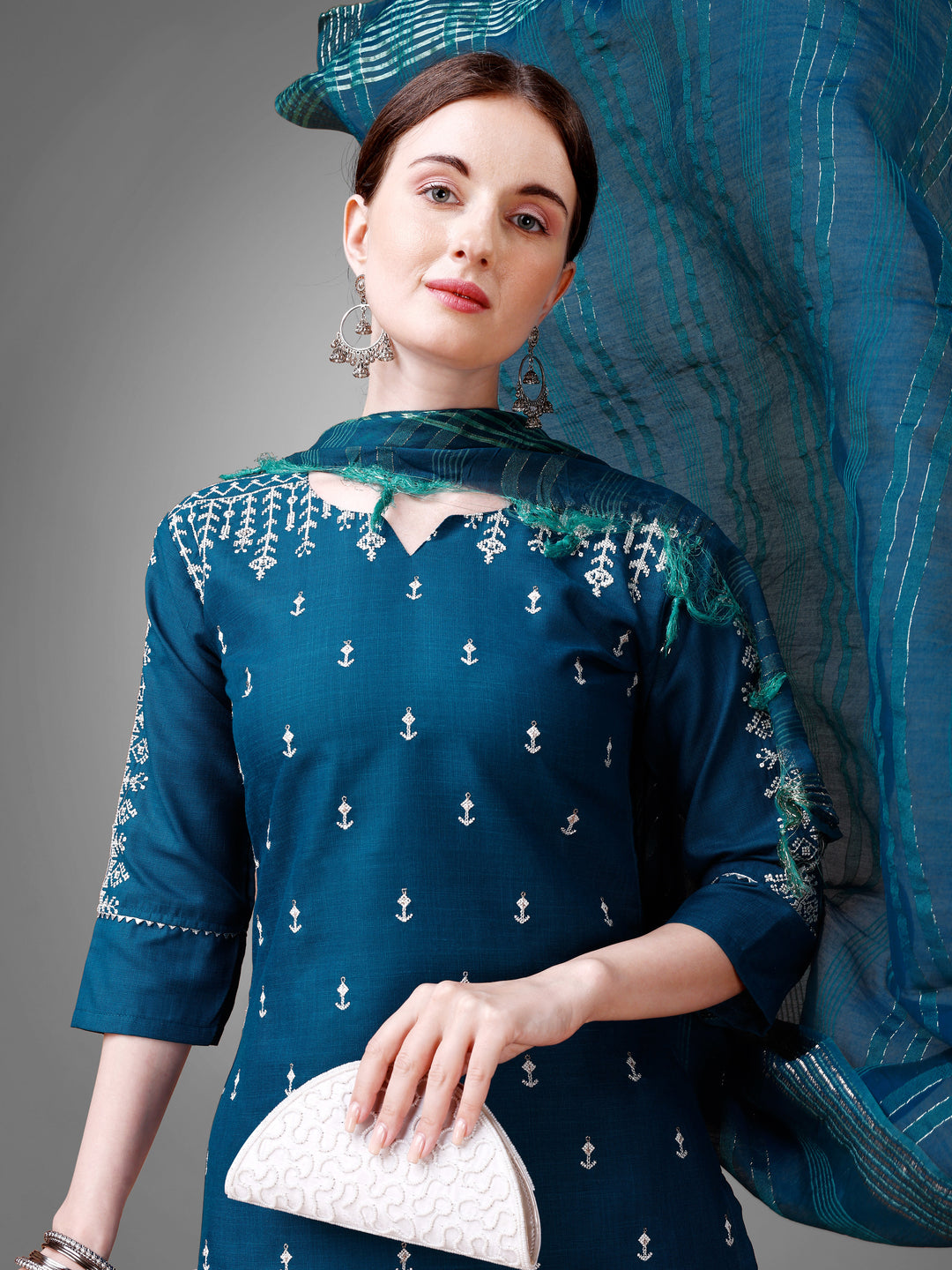 Classic Kurti Set for Women | Printed & Embroidered Elegance