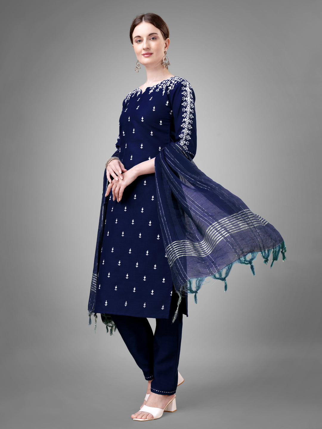 Classic Kurti Set for Women | Printed & Embroidered Elegance